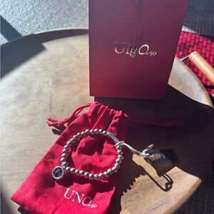 UNO de 50 Silver Beaded Bracelet